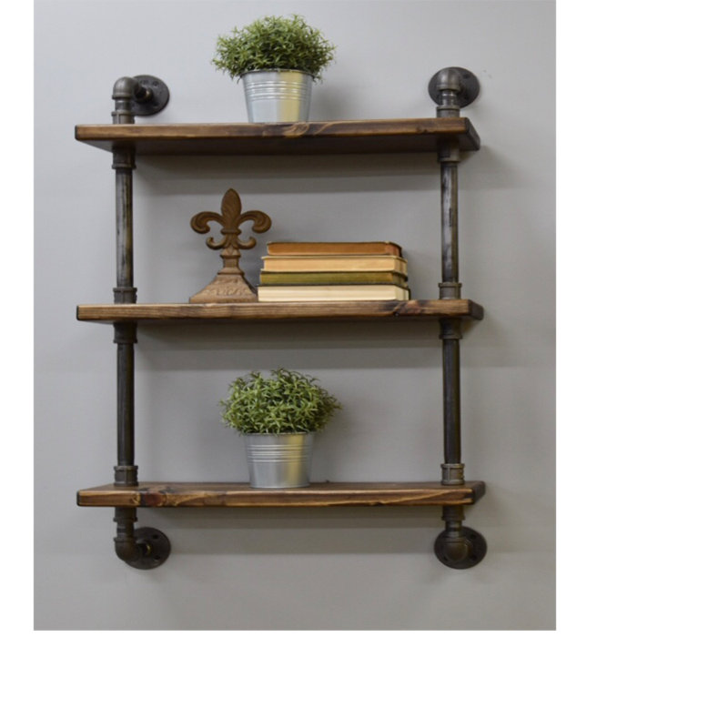 Williston Manning 3 Tier Industrial Pipe Wall Shelf Wayfair